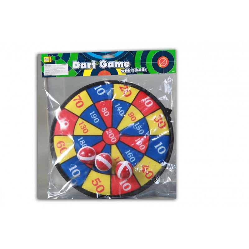 Dartbord soft 28 cm met 3 ballen