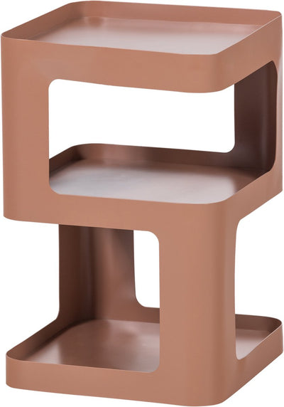 Woood riv bijzettafel nachtkastje - metaal - zalmroze - 54x35x35