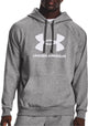 Under armour ua rival fleece logo hd-gry heren sporttrui - castlerock light heather - wit