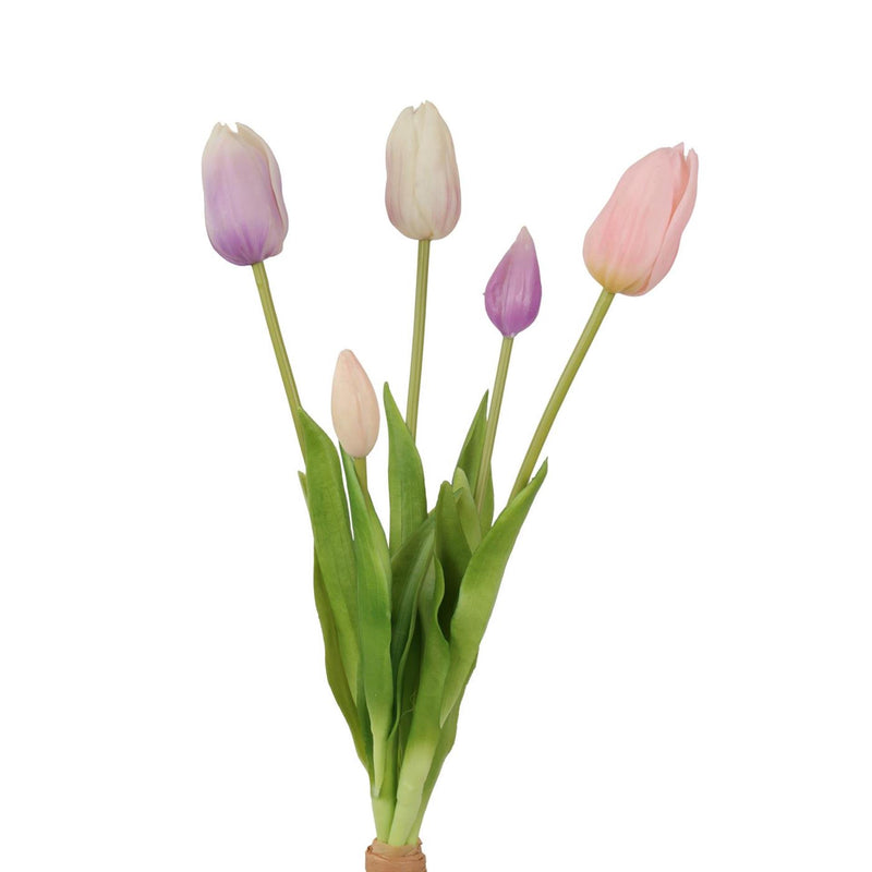 Roberts collection kunstboeket lisa tulpen mix paars 40cm