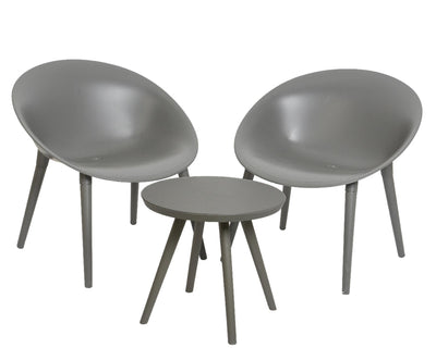 Decoris tuinset marbella kunststof antraciet. 2 stoelen en 1 tafel.