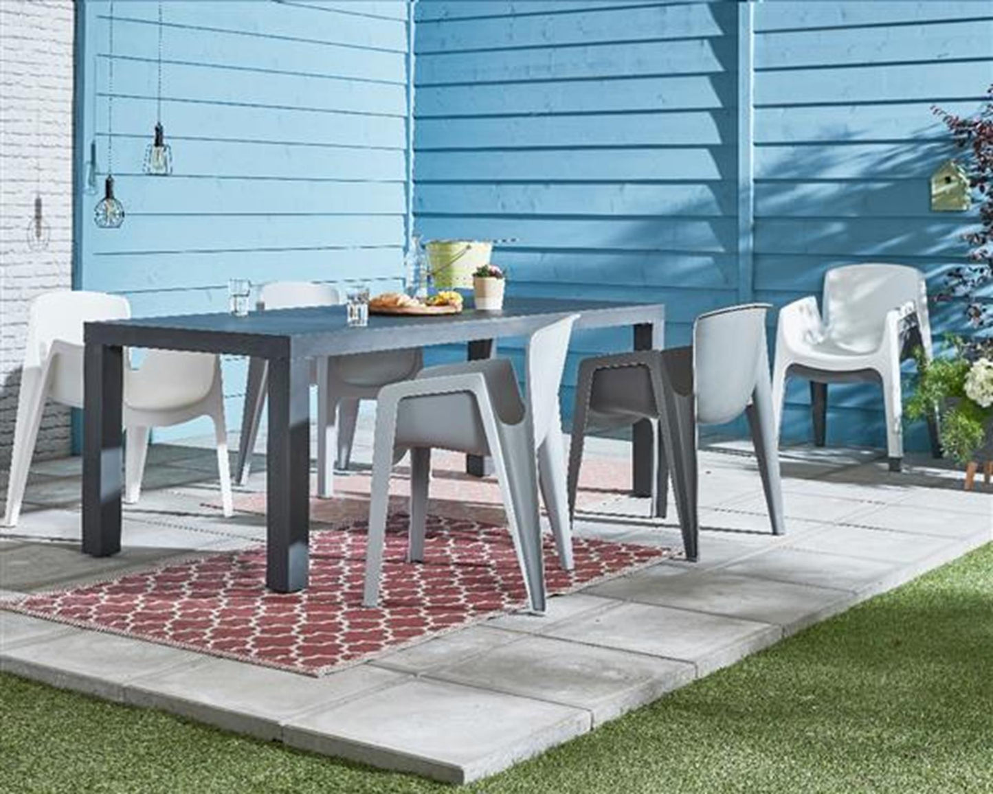 Diningstoel newyork kunststof grijs