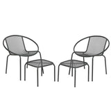 Decoris vigo balkonset antraciet stoelen + voetenbank - afbeelding 1