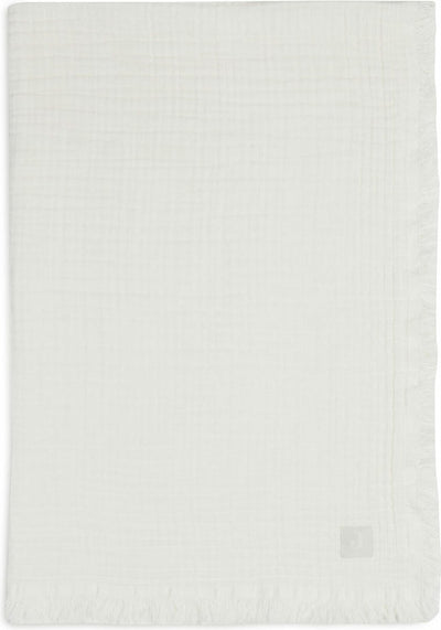 Jollein baby deken ledikant 120x120cm muslin fringe - ivory