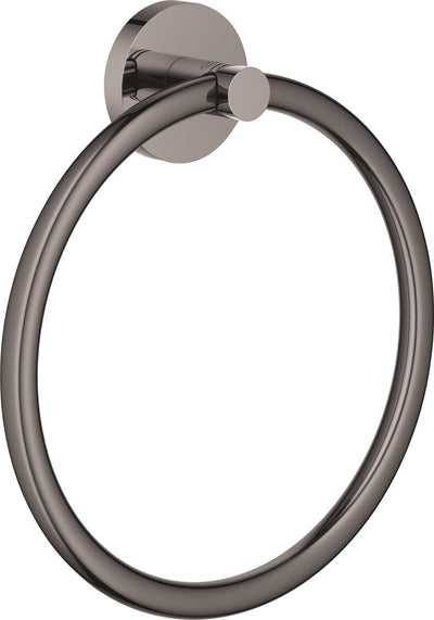 Grohe essentials handdoekring - ø 18 cm - metaal - hard graphite (antraciet glanzend) - 40365a01