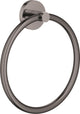 Grohe essentials handdoekring - ø 18 cm - metaal - hard graphite (antraciet glanzend) - 40365a01