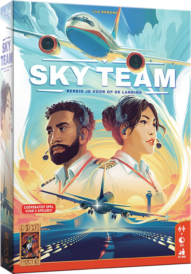 999games 999 games - sky team - bordspel - voor 2 spelers - coöperatief spel - nederlandstalig - winnaar speelgoed van het jaar 2024 - winnaar gouden ludo 2025