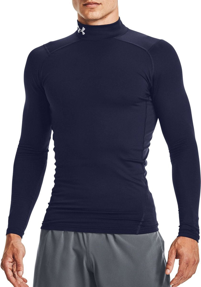 Under armour ua cg armour comp mock-blu heren sportshirt - midnight navy - wit