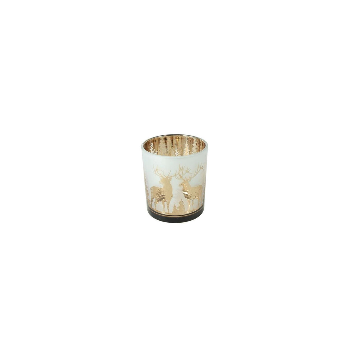 Country field countryfield theelichthouder pines goud glas ø7x8cm