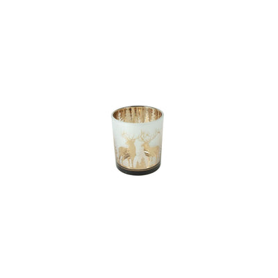 Country field countryfield theelichthouder pines goud glas ø7x8cm
