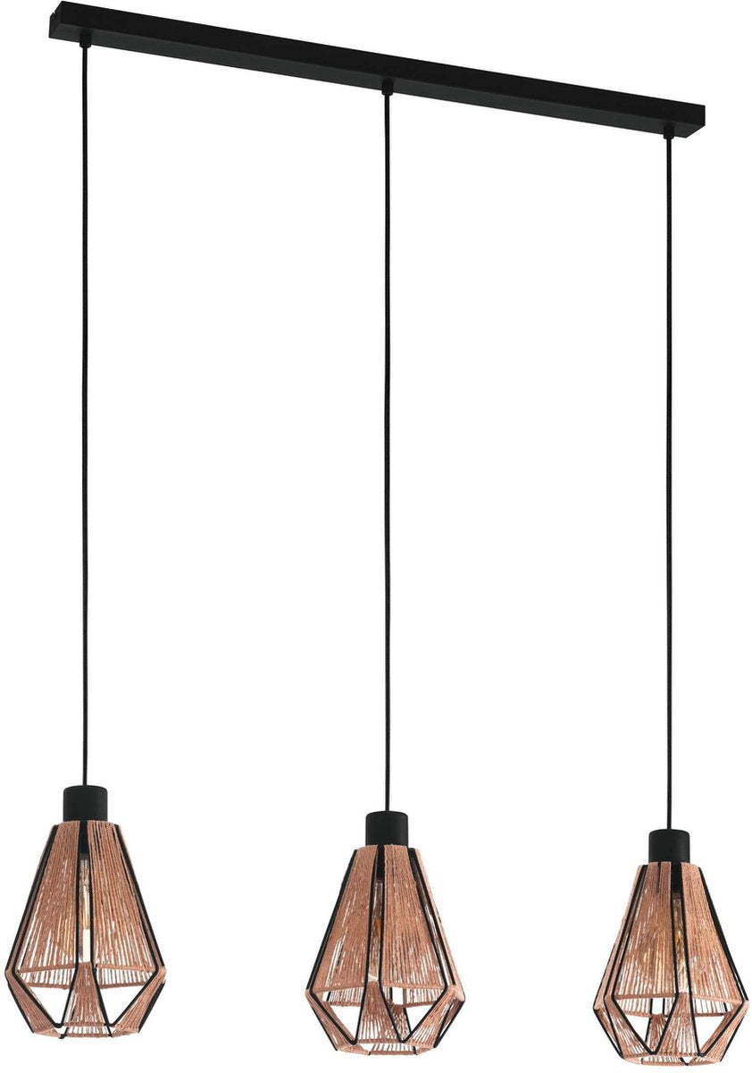 Eglo adwickle hanglamp - e27 - 87 cm - zwart bruin