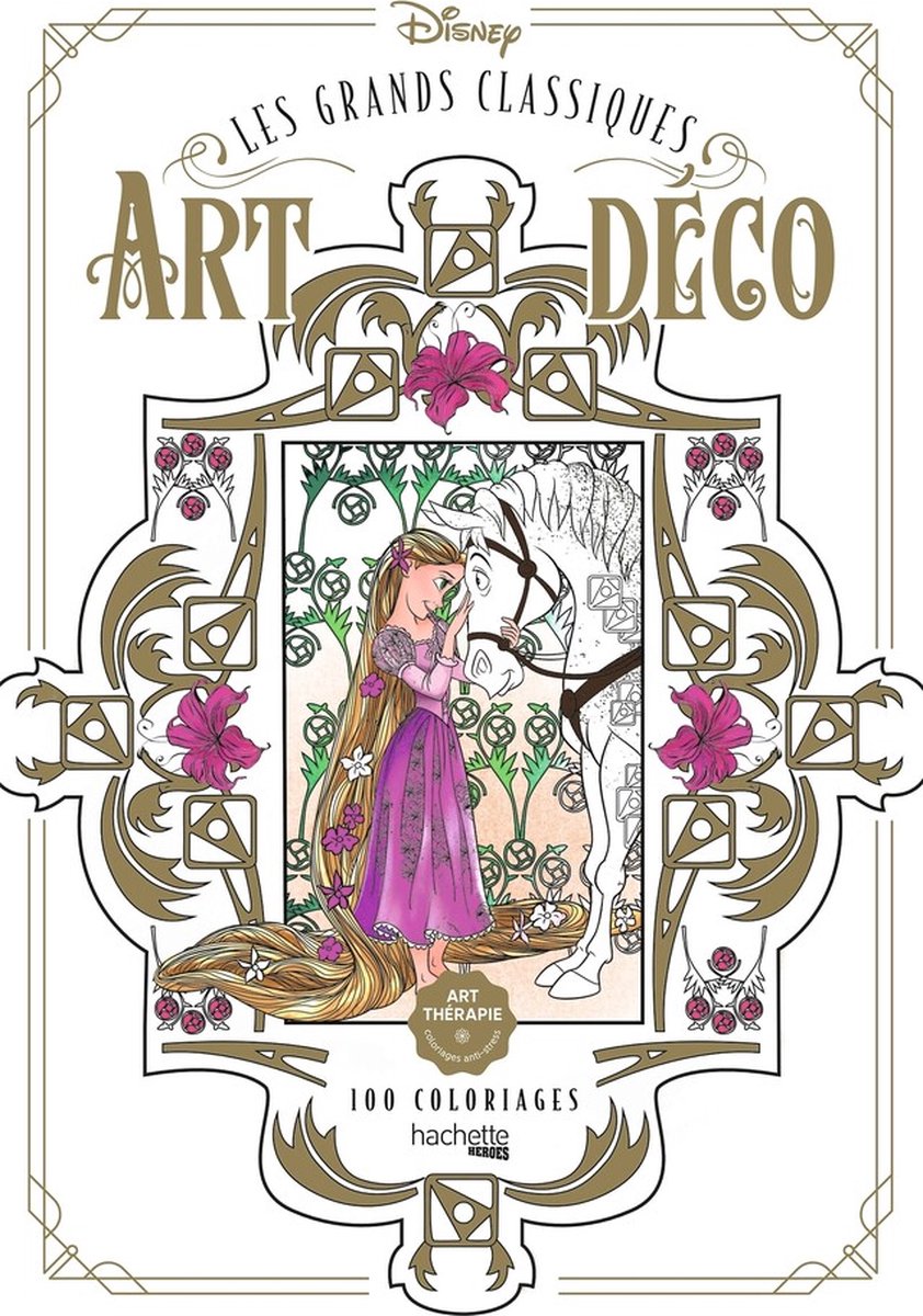Hachette heroes disney les grands classiques art deco 100 coloriages - hachette - kleurboek voor volwassenen