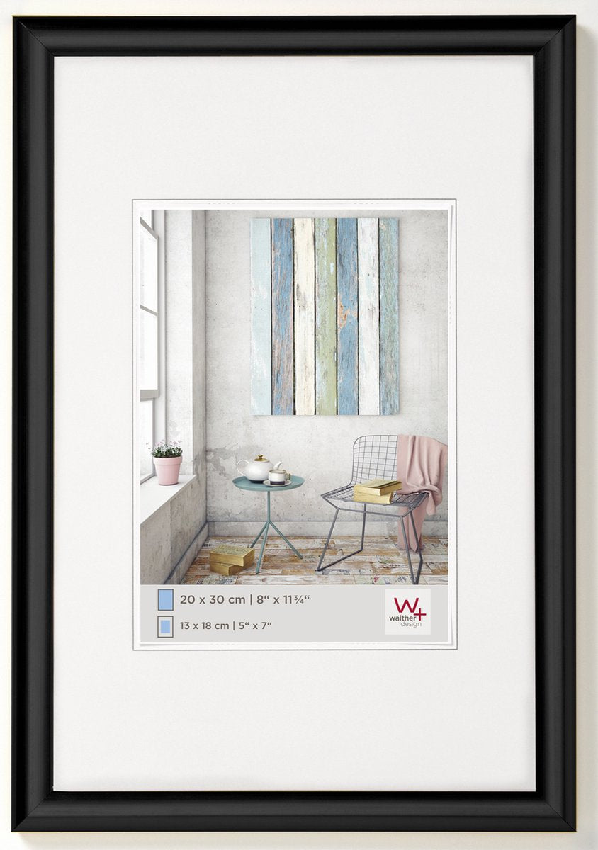 Walther trendstyle - kunststof lijst - fotoformaat 20x30 cm - zwart