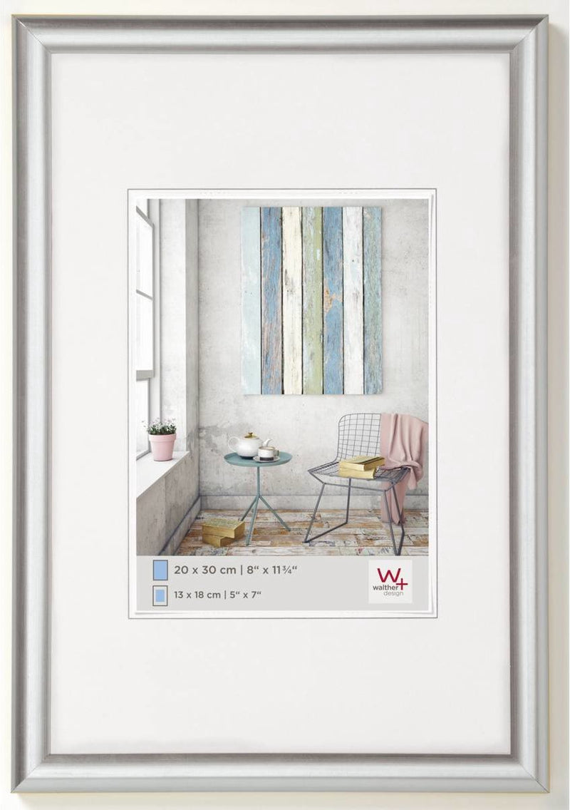 Walther trendstyle - kunststof lijst - fotoformaat 30x40 cm - zilver