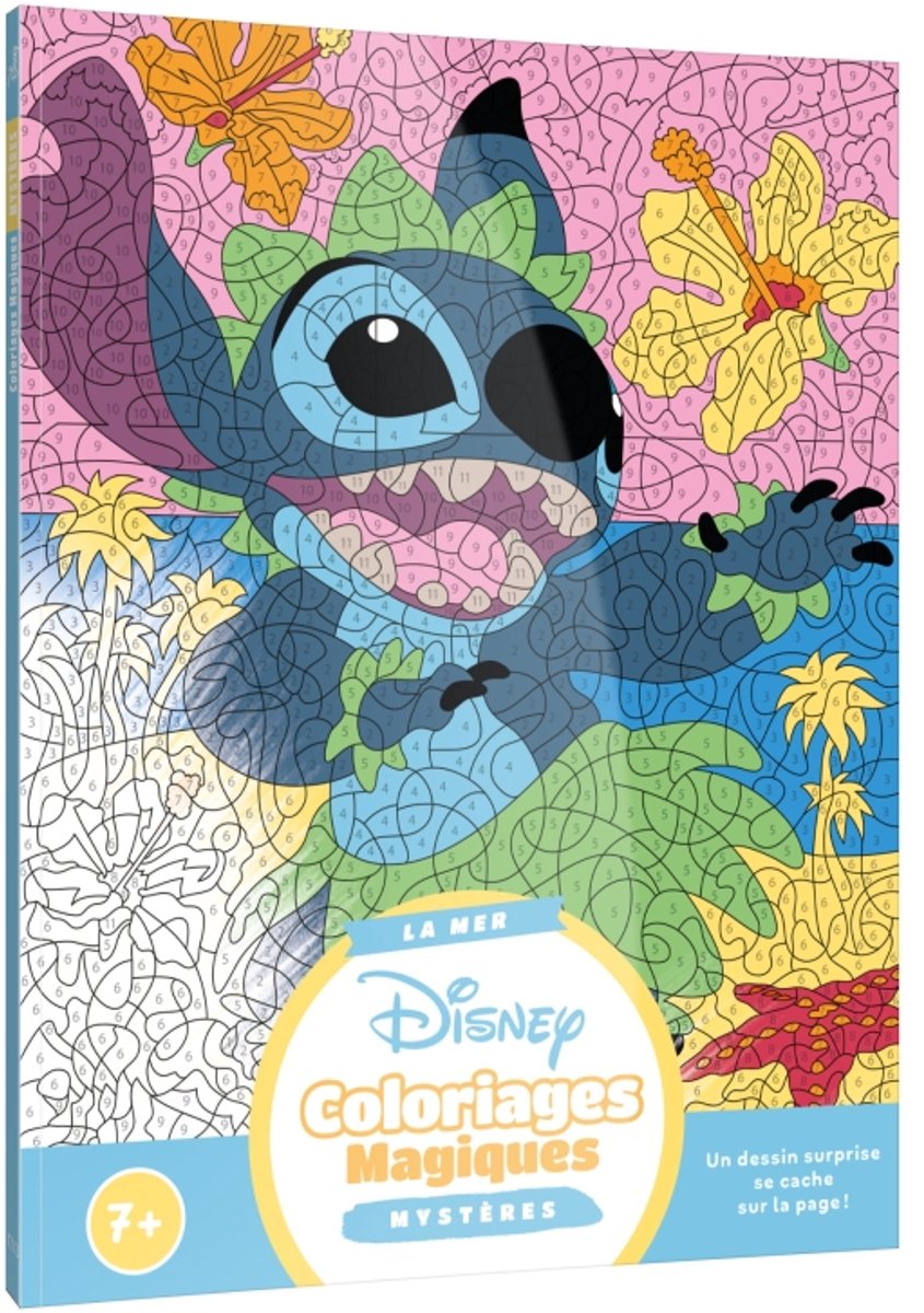 Hachette - jeunesse disney kleuren op nummer kleurboek voor kinderen - vanaf 7 jaar - 23 illustraties