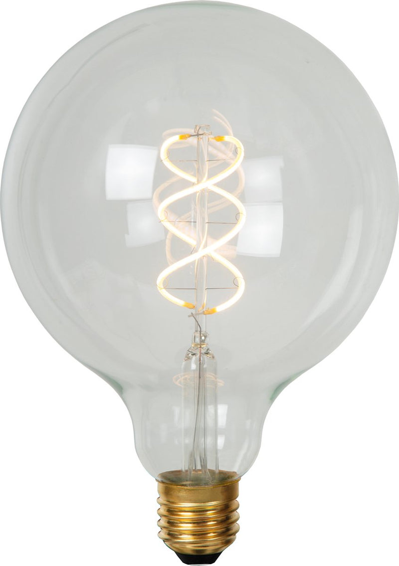 Lucide g125 - filament lamp - ø 12,5 cm - led dimbaar - e27 - 1x4,9w 2700k - transparant