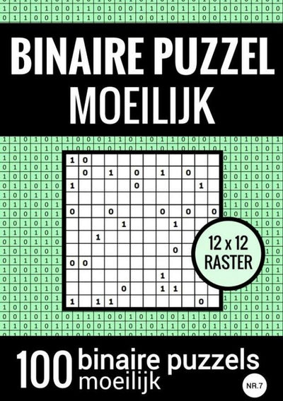 Merkloos sans marque binaire puzzel moeilijk - puzzelboek met 100 binairo's - nr.7