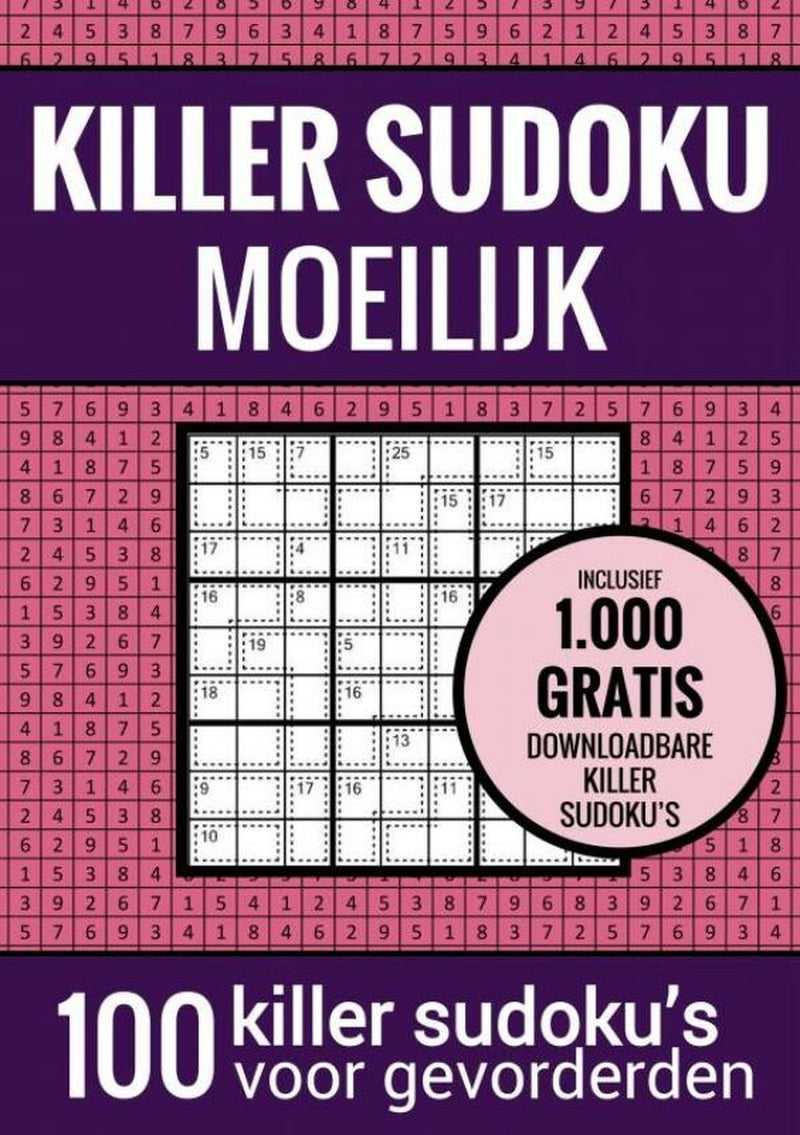Killer sudoku sudoku moeilijk: - puzzelboek met 100 moeilijke puzzels voor volwassenen en ouderen