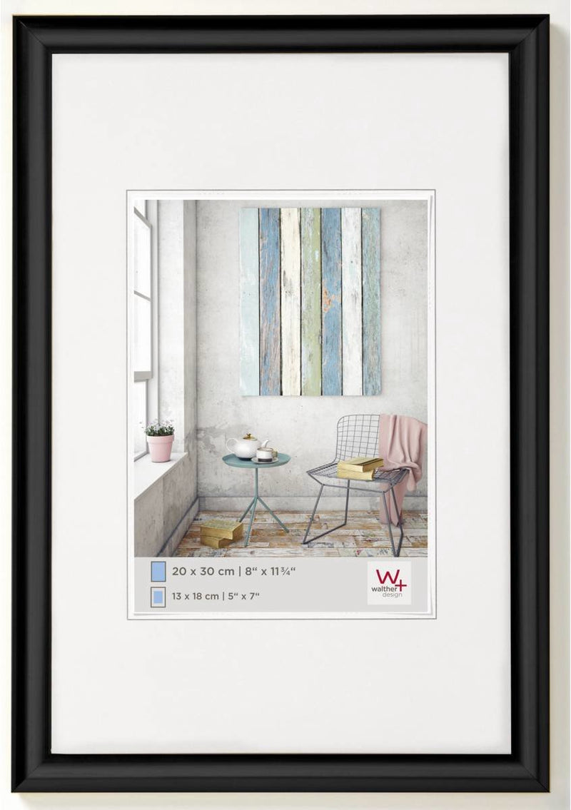Walther trendstyle - kunststof lijst - fotoformaat 13x18 cm - zwart