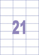 Kangaro etiket - inkjet laser kopieer - 70x42,3mm - 100 vel - 21 stickers per vel