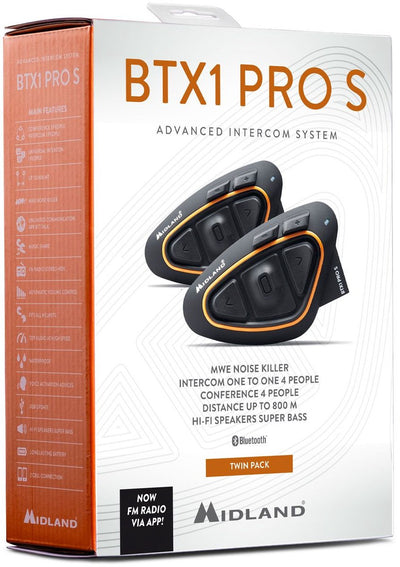 Midland btx-1 pro s bluetooth motorintercomset = 2