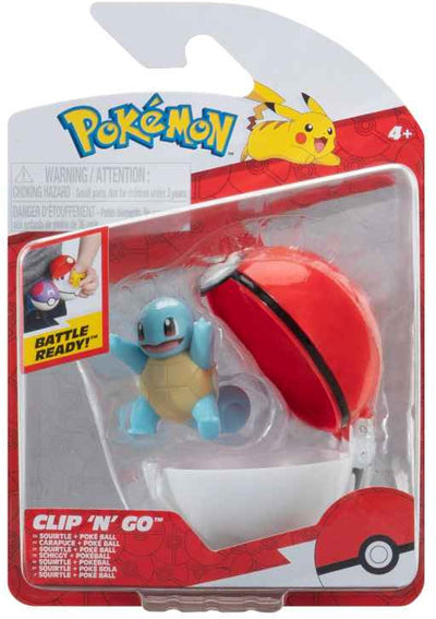 Jazwares pokémon clip'n'go poké balls squirtle #3 poké ball mini-figuur