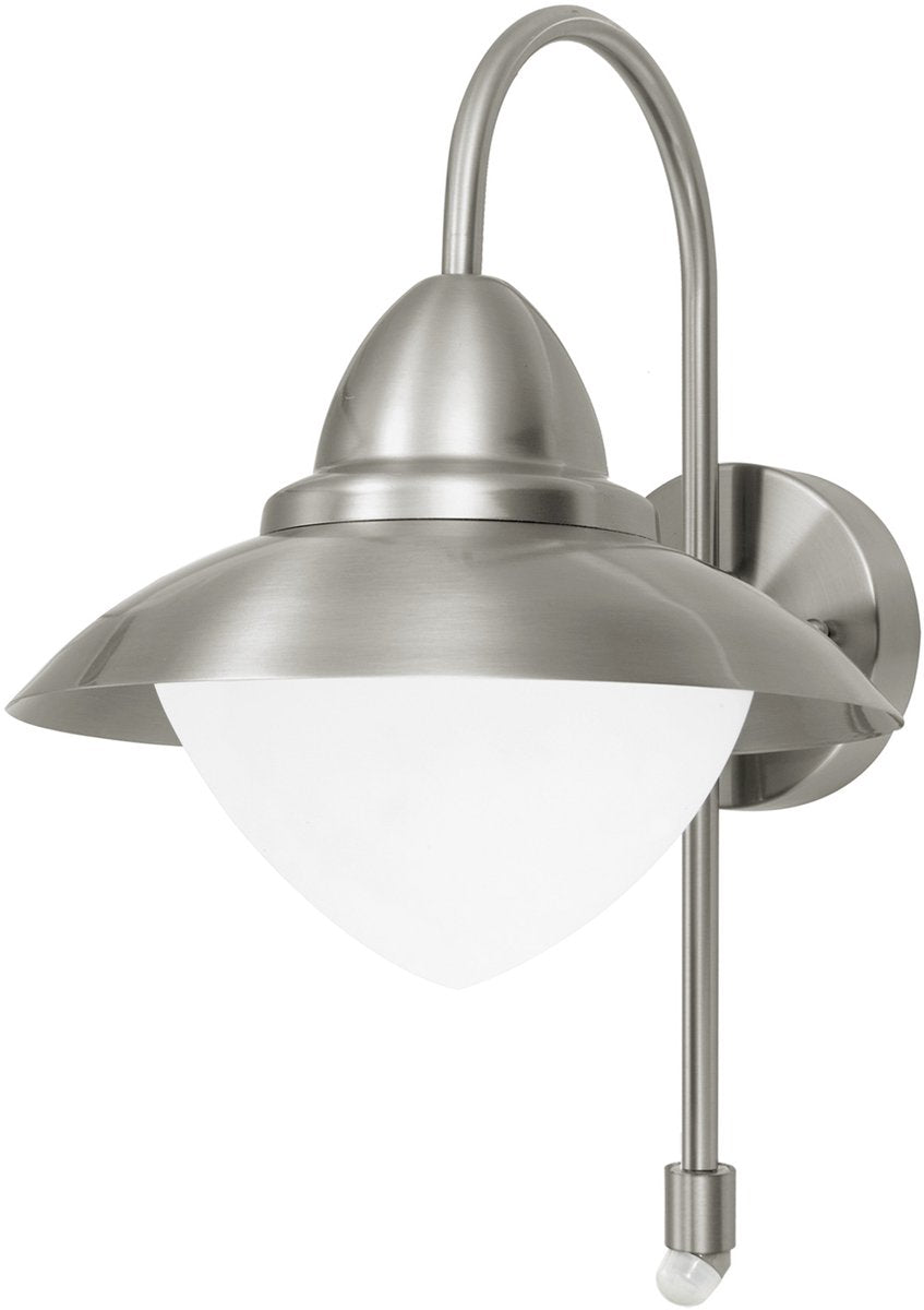 Eglo sidney wandlamp buiten - e27 - 37,5 cm - bewegingssensor - rvs
