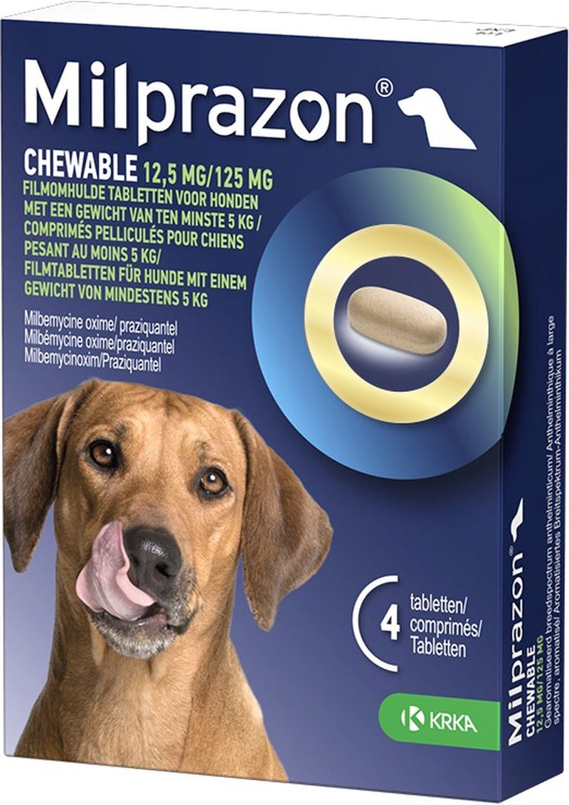 Krka milprazon kauwtabletten ontwormingstabletten hond one size