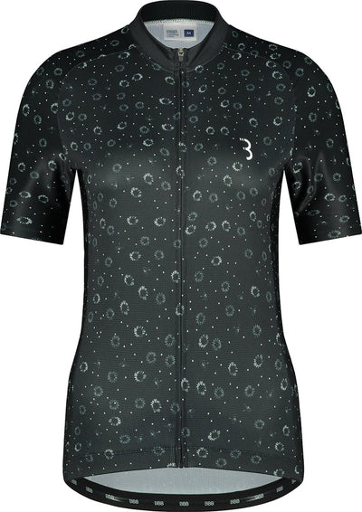 Bbb cycling fietsshirt dames korte mouw donnafit - wielershirt dames korte mouw - comfortabel en sneldrogend wielrenshirt dames - zwart bloemen - maat xl - bbw-412