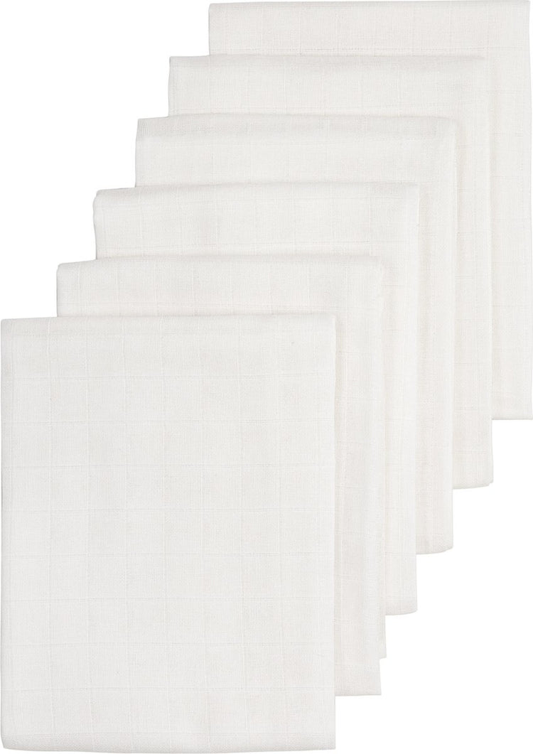 Meyco baby uni hydrofiele doeken - 6-pack - white - 60x60cm