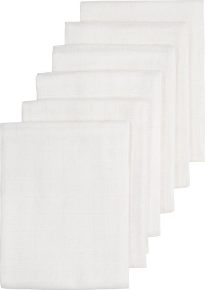 Meyco baby uni hydrofiele doeken - 6-pack - white - 70x70cm