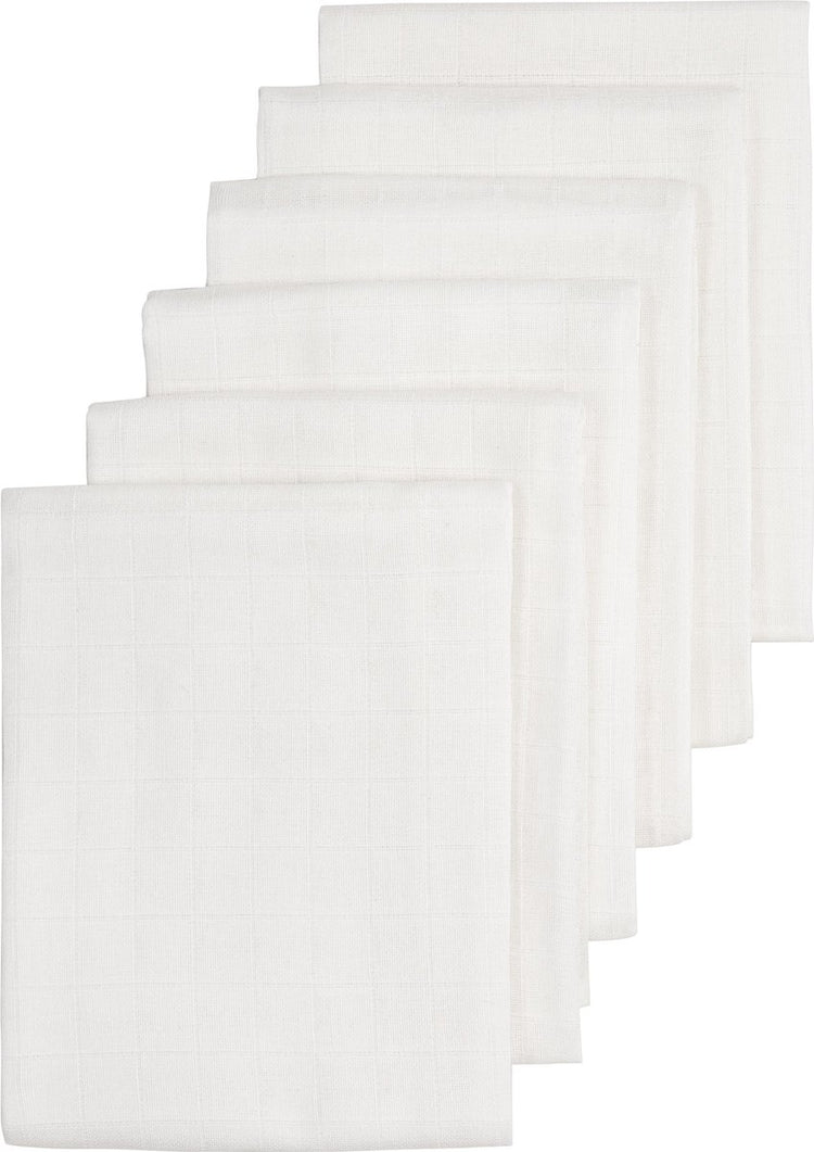 Meyco baby uni hydrofiele doeken - 6-pack - white - 70x70cm