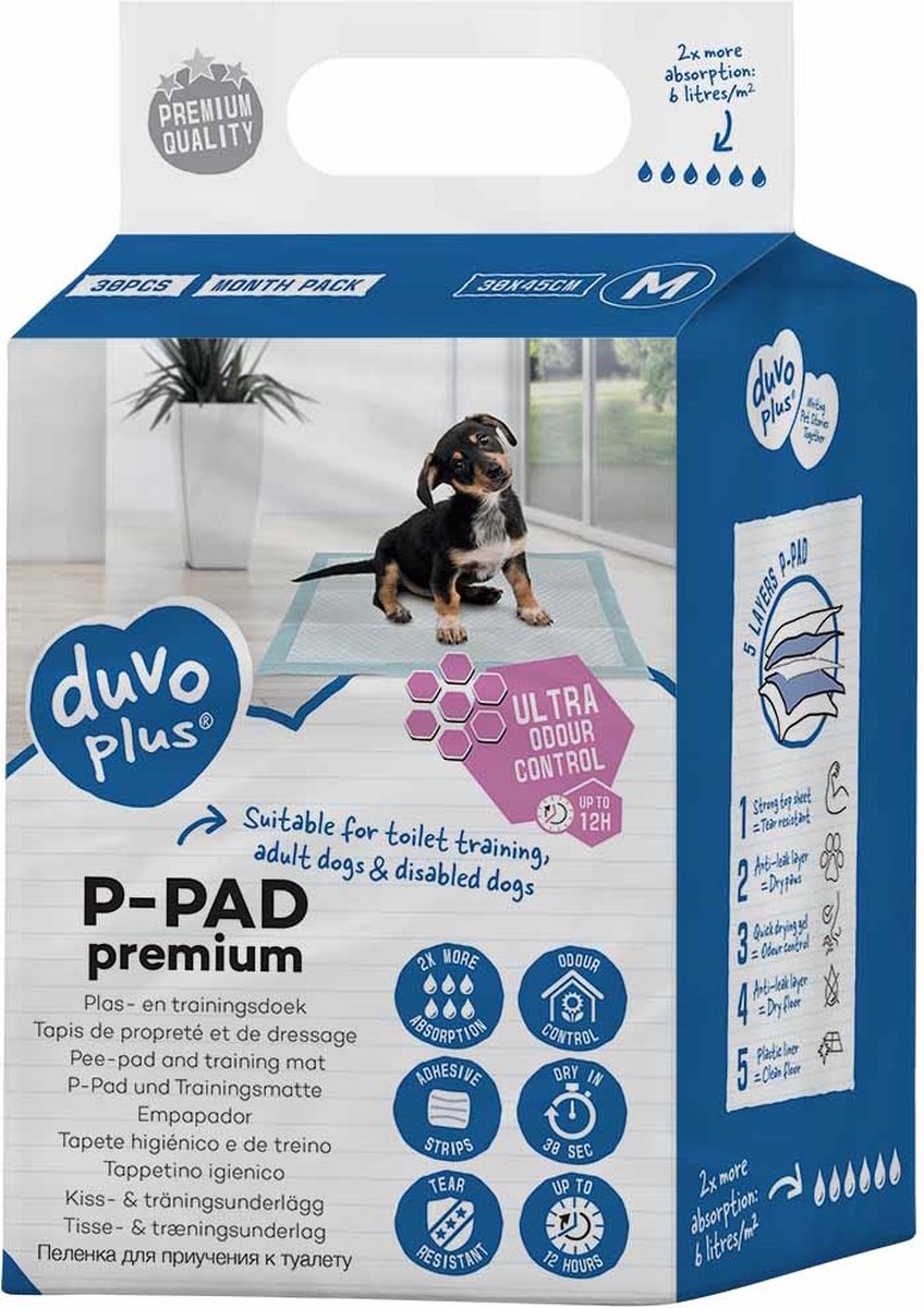 Duvo + p-pad premium geur controle 30 stuks l - 45x60cm