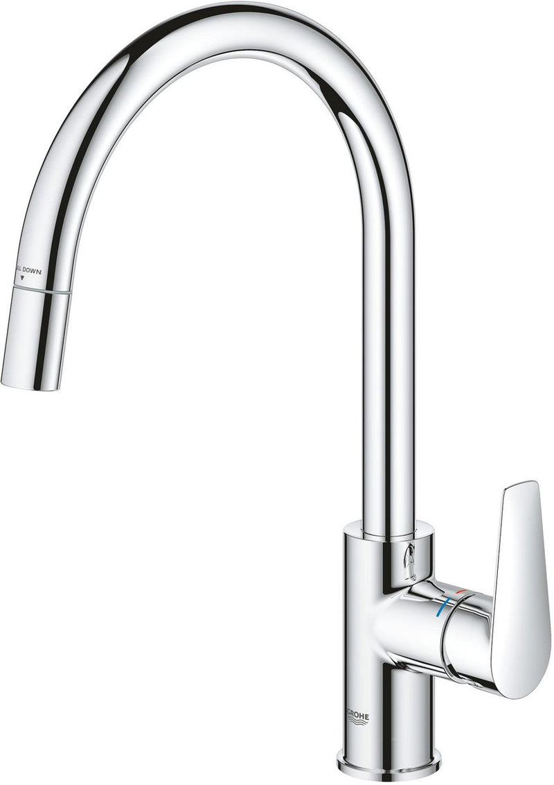 Grohe startedge keukenmengkraan - uittrekbare handdouche - 360° draaibaar - chroom