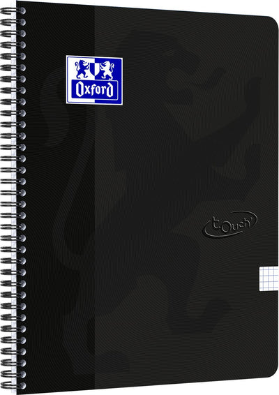 Oxford touch - schrijfblok - a4 - geruit - 140 pagina's - 90g - soft cover - zwart
