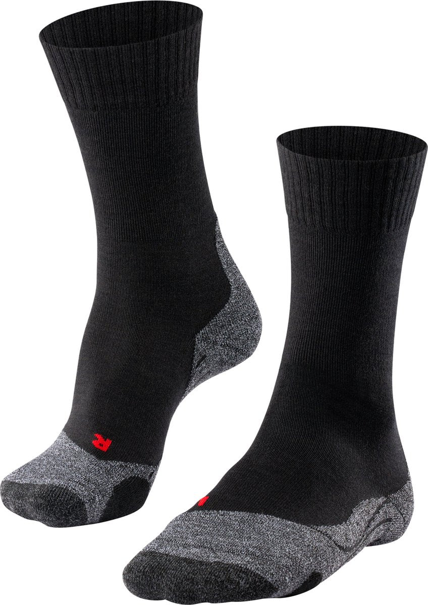 Falke tk2 anti-blaar dik wol functioneel materiaal wandelsokken dames zwart - maat 37-38