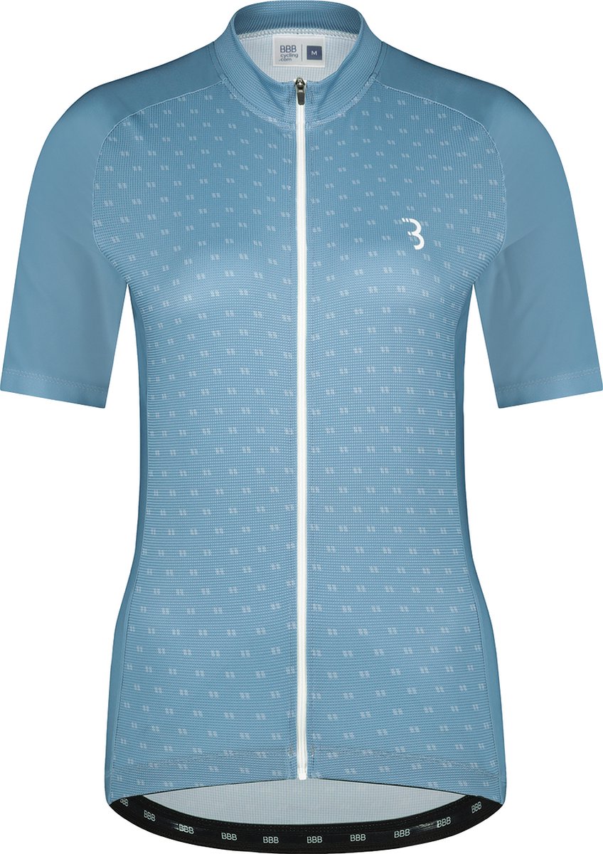 Bbb cycling fietsshirt dames korte mouw donnafit - wielershirt dames korte mouw - comfortabel en sneldrogend wielrenshirt dames - grijs blauw - maat l - bbw-412