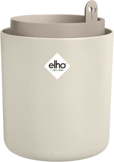 Elho bouncy basil 16 - kruiden kweken - bloempot van 100% gerecycled plastic - ø 16.5 x h 21.0 cm - linnen wit