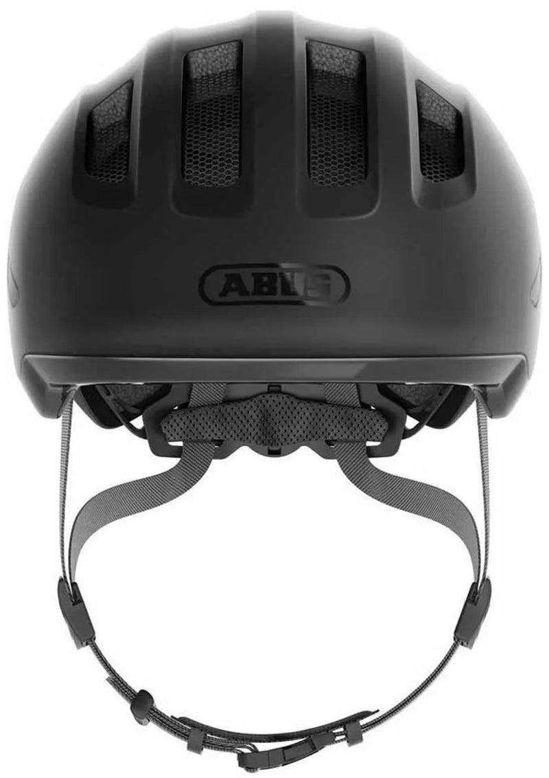 Abus kinderhelm smiley 3.0 ace led - fietshelm met licht - diepe pasvorm ruimte voor een vlecht - voor meisjes en jongens - zwart, maat m