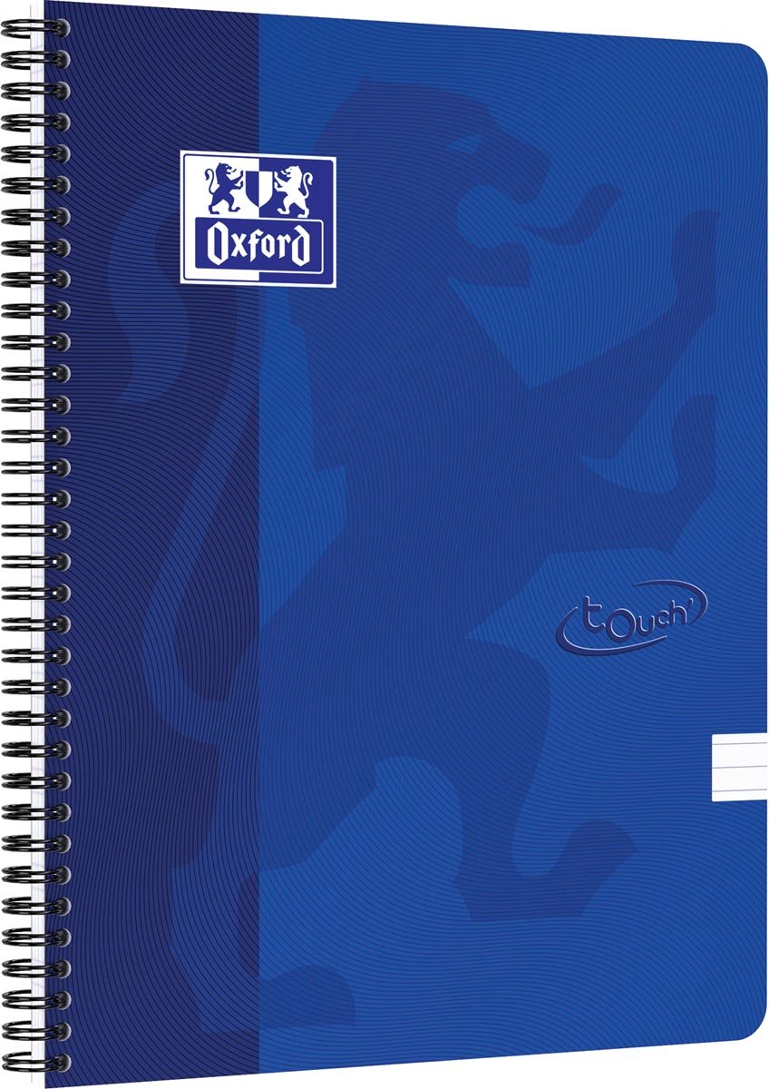 Oxford touch - schrijfblok - a4 - gelijnd - 140 pagina's - 90g - soft cover - blauw