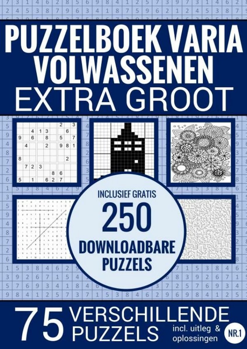 Varia puzzelboek voor ouderen, slechtzienden, senioren, opa en oma - extra groot, type xl xxl