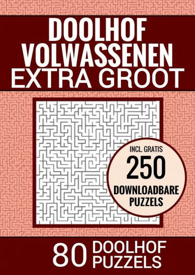 Merkloos sans marque boek cadeau - puzzelboek voor ouderen, slechtzienden, senioren, oma, opa - doolhof voor volwassenen - extra groot, type xl xxl