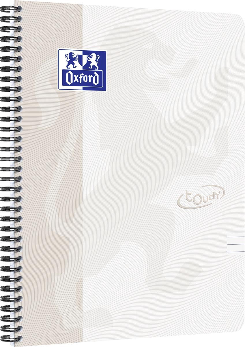 Oxford touch - notitieboek - a4 - gelijnd - 140 pagina's - 90g - soft cover - licht grijs