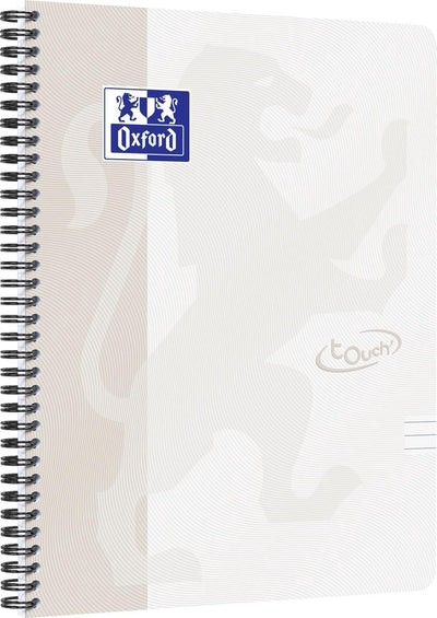 Oxford touch - notitieboek - a4 - gelijnd - 140 pagina's - 90g - soft cover - licht grijs