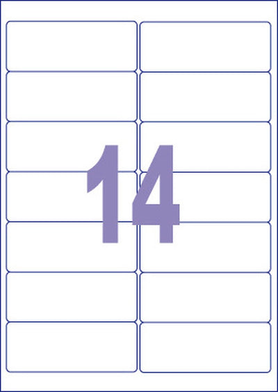 Kangaro etiketten - universeeel - zelfklevend -inkjet laser kopieer - 99,1x38,1mm - 100 vel - 14 stickers per vel