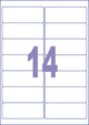 Kangaro etiketten - universeeel - zelfklevend -inkjet laser kopieer - 99,1x38,1mm - 100 vel - 14 stickers per vel