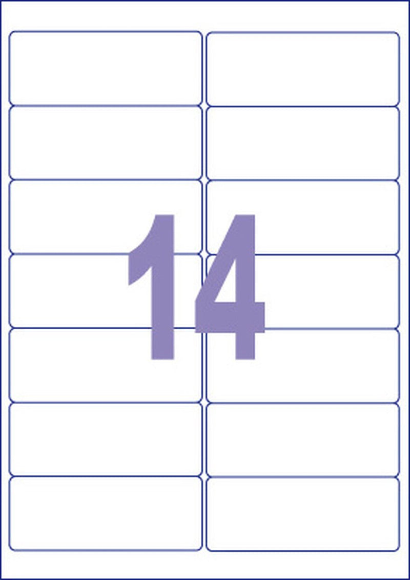 Kangaro etiketten - universeel - zelfklevend -inkjet laser kopieer - 99,1x38,1mm - 100 vel - 14 stickers per vel - k-9938