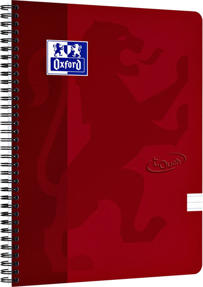 Oxford touch - notitieboek - a4 - gelijnd - 140 pagina's - 90g - soft cover - rood
