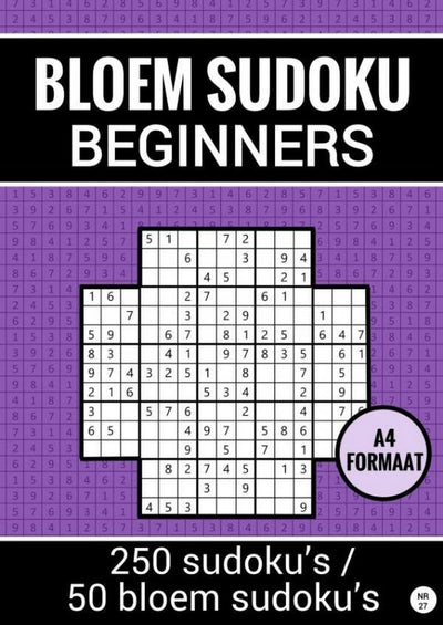 Merkloos sans marque makkelijke sudoku: bloem sudoku - nr. 27 - puzzelboek met 50 bloem sudoku puzzels voor beginners