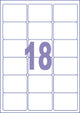 Kangaro etiket - universele etiketten - inkjet laser kopieer - 63,5x46,6mm - 100 vel - 18 stickers per vel
